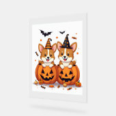 Pumpkin Corgi Party Acryl Bord (Hoek)