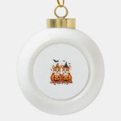 Pumpkin Corgi Party Keramische Bal Ornament (Voorkant)