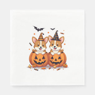 Pumpkin Corgi Party Servet