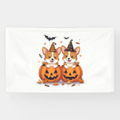 Pumpkin Corgi Party Spandoek (Horizontaal)