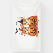 Pumpkin Corgi Party Spandoek (Verticaal)