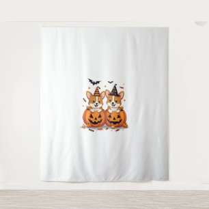 Pumpkin Corgi Party Wandkleed