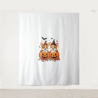 Pumpkin Corgi Party Wandkleed