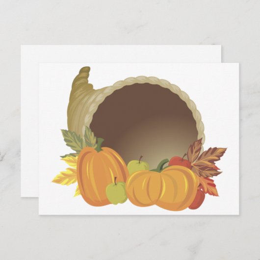 Pumpkin Cornucopia Briefkaart (Voorkant / Achterkant)