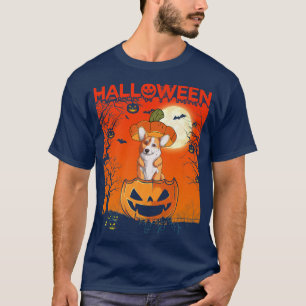 Pumpkin Costume Girls Women Cute Welsh Corgi Hallo T-shirt