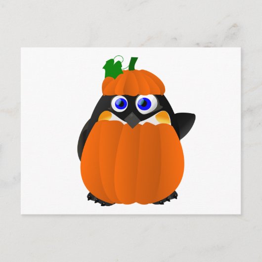 Pumpkin Costume Halloween Penguin Briefkaart (Voorkant)