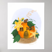 Pumpkin Cottage House Art Print (Voorkant)