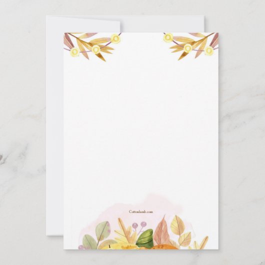 Pumpkin Cottage Housewarming Party Kaart (Achterkant)