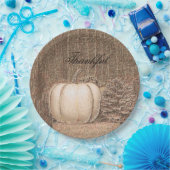 Pumpkin Country White Gold Metallic Elegant Herfst Papieren Bordje (Feest)