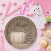 Pumpkin Country White Gold Metallic Elegant Herfst Papieren Bordje (Feest)