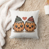 Pumpkin Couple Pillow - Cute Cozy Fall Home Decor Kussen (Deken)