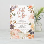 Pumpkin Couple Shower Herfst In Love Vrijgezellenf Kaart (Staand voorkant)