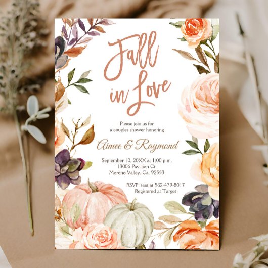 Pumpkin Couple Shower Herfst In Love Vrijgezellenf Kaart