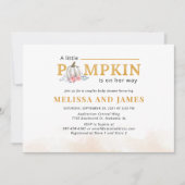 Pumpkin Couple's Baby shower Pink Floral Kaart (Voorkant)