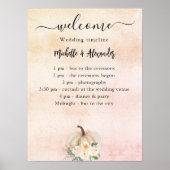 Pumpkin crème blush fall bruiloft programma tijdli poster (Voorkant)