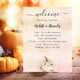 Pumpkin crème blush fall bruiloft programma tijdli poster