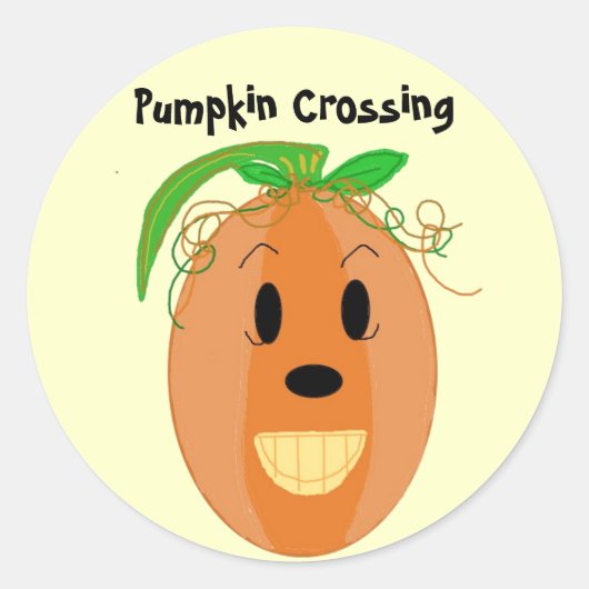 Pumpkin Crossing Ronde Sticker (Voorkant)
