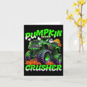 Pumpkin Crusher Monster Truck Ghosts Halloween For Kaart (Gele Bloem)