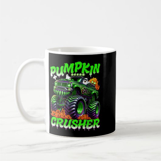 Pumpkin Crusher Monster Truck Ghosts Halloween For Koffiemok (Links)