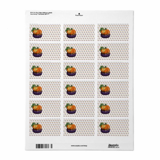 Pumpkin Cupcake Etiket (Full Sheet)