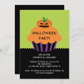 Pumpkin Cupcake Halloween Party Invitation Kaart (Voorkant / Achterkant)