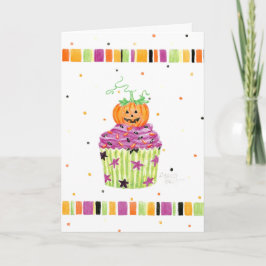 Pumpkin Cupcake Halloween Wenskaart Kaart