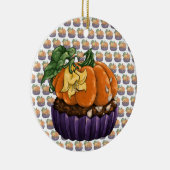Pumpkin Cupcake Keramisch Ornament (Rechts)