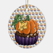 Pumpkin Cupcake Keramisch Ornament (Links)