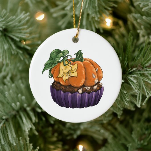 Pumpkin Cupcake Keramisch Ornament (Boom)