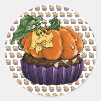 Pumpkin Cupcake Ronde Sticker