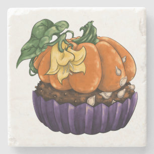 Pumpkin Cupcake Stenen Onderzetter