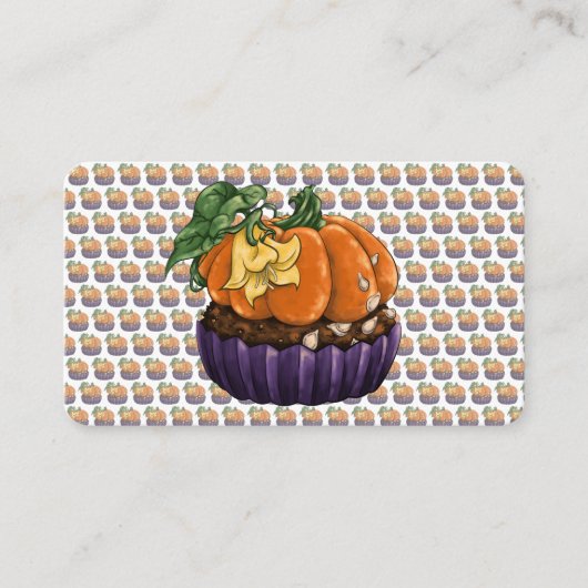 Pumpkin Cupcake Visitekaartje (Voorkant)