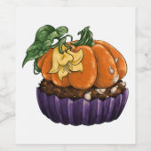 Pumpkin Cupcake Wijn Etiket (Enkel label)