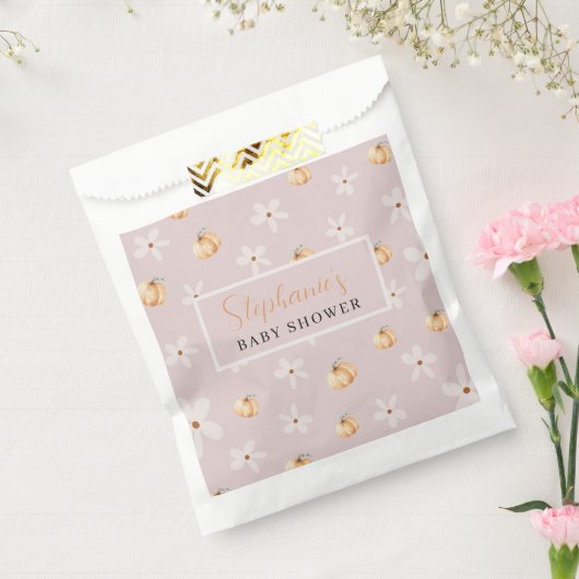 Pumpkin Daisy Autumn A Little Pumpkin Baby Shower Bedankzakje (Gezegeld)