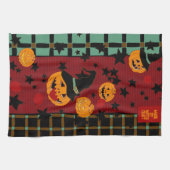 Pumpkin Dark Red “Jack’s Apple Snack” Tea Towel Theedoek (Horizontaal)