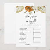 Pumpkin De prijs is de juiste Baby shower Game Kaa Kaart (Voorkant / Achterkant)