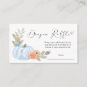 Pumpkin Diaper Raffle Baby Boy Shower Blue Informatiekaartje (Voorkant)