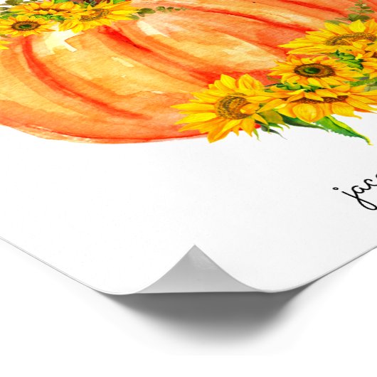 Pumpkin Diaper Raffle Baby shower Poster (Hoek)