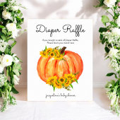 Pumpkin Diaper Raffle Baby shower Poster