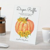 Pumpkin Diaper Raffle Baby shower Reclamebord Met Voetstuk (Insitu)