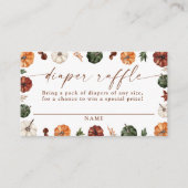 Pumpkin Diaper Raffle Card, Boho Fall Baby Shower  Informatiekaartje (Voorkant)