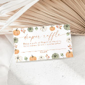 Pumpkin Diaper Raffle Card, Boho Fall Baby Shower  Informatiekaartje