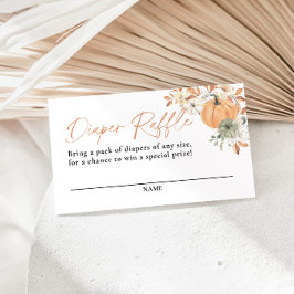 Pumpkin Diaper Raffle Card, Boho Fall Baby Shower  Informatiekaartje
