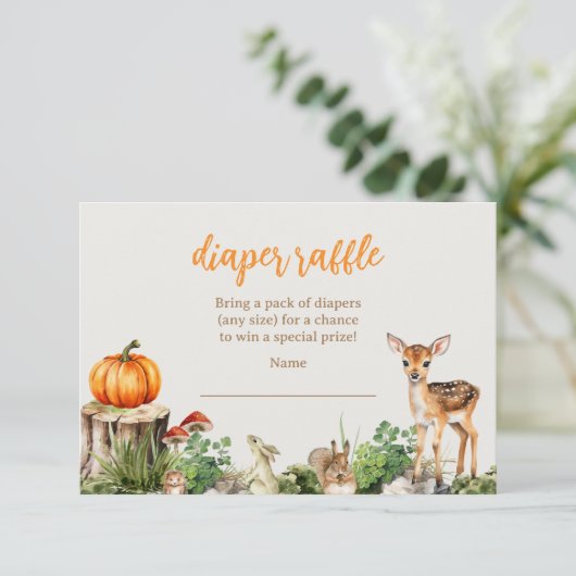 Pumpkin Diaper Raffle Kaart (Staand voorkant)