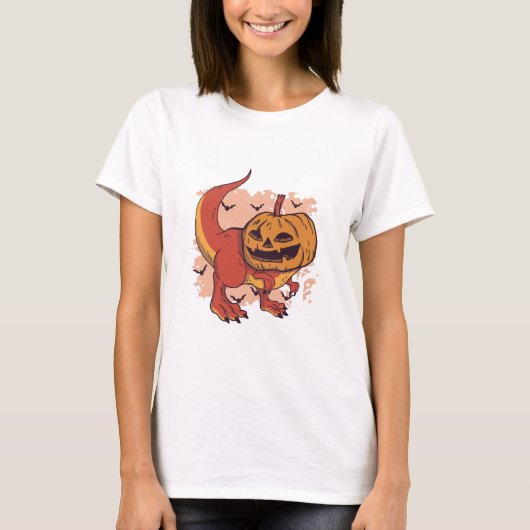Pumpkin Dinosaur T-Rex T-shirt (Voorkant)