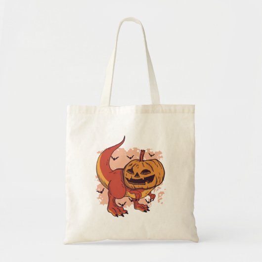 Pumpkin Dinosaur T-Rex Tote Bag (Voorkant)