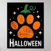 Pumpkin Dog Cat Paw Print Halloween Pet Lover  (Voorkant)