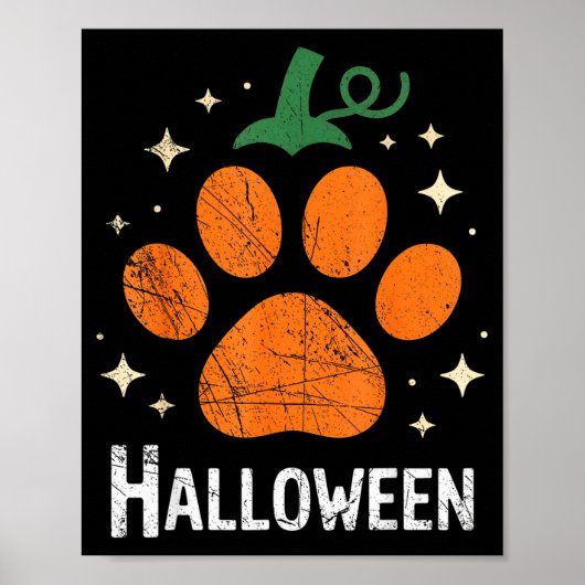 Pumpkin Dog Cat Paw Print Halloween Pet Lover  (Voorkant)