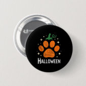 Pumpkin Dog Cat Paw Print Halloween Pet Lover Ronde Button 5,7 Cm (Voorkant /achterkant)