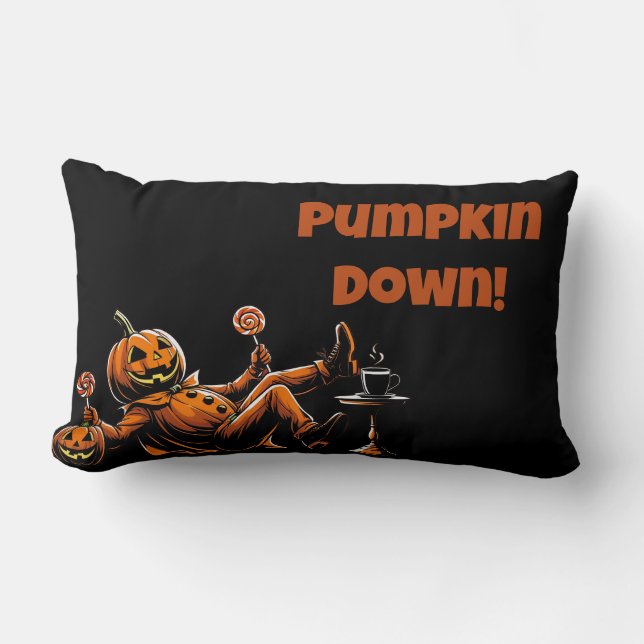 Pumpkin Down beroemd gemaakt door Falling Jack-O'- Kussen (Voorkant)